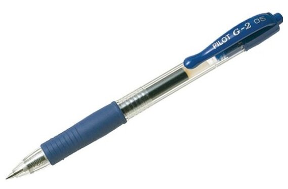 Ручка гелевая Pilot автоматическая "G-2", синяя, 0,5мм, грип