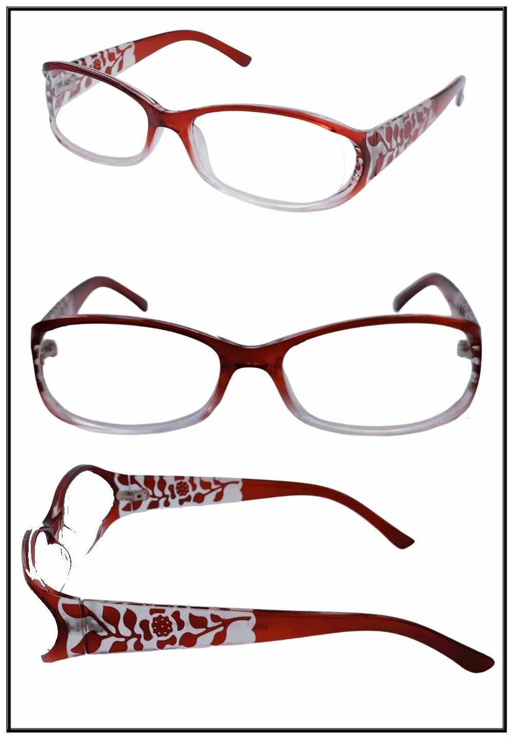 Очки готовые пластиковые с диоптриями +2.00 корригирующие зрения и чтения женские KIND