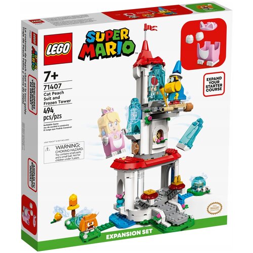 lego 71407 cat peach suit and frozen tower expansion set Конструктор LEGO Super Mario 71407 Cat Peach Suit and Frozen Tower Наряд Пич-кошки и Ледяная башня, 494 дет.