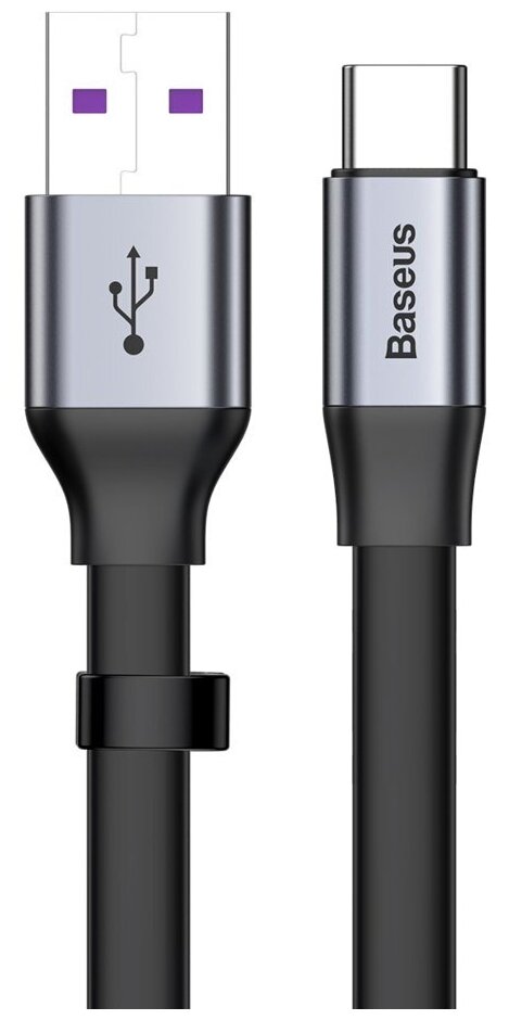 Кабель USB Baseus Simple HW Quick Charge Type-C 40W 23см CATMBJ-BG1, черный с серым