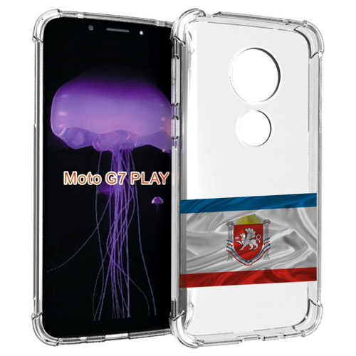 Чехол MyPads герб флаг крыма-1 для Motorola Moto G7 Play задняя-панель-накладка-бампер