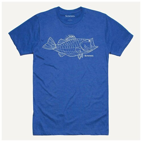 Simms Футболка Bass Line T-Shirt royal heather, Мужской, L активный отдых