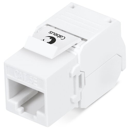 Cabeus KJ-RJ45-Cat.5e-180-Toolless Вставка Keystone Jack RJ-45(8P8C), 180 градусов, категория 5e, без инструмента Toolless, белая