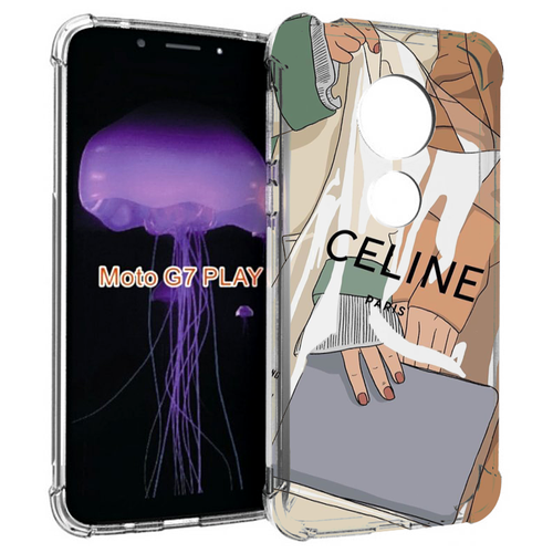 Чехол MyPads пакет-келин-париж женский для Motorola Moto G7 Play задняя-панель-накладка-бампер