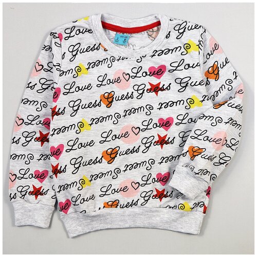 фото Кофта/толстовка для девочки с рисунком, джемпер серый меланж, cit98 citcit