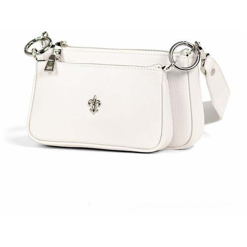фото Сумка через плечо daria из натуральной зернистой кожи белого цвета fiore bags