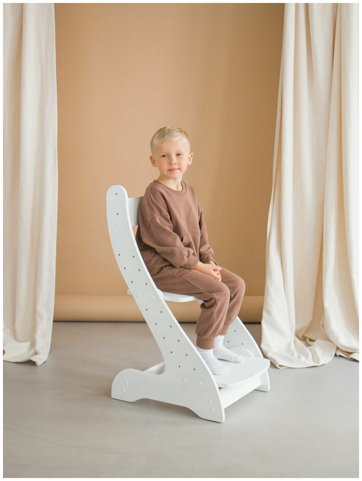 Детский растущий стул для детей для школьника деревянный