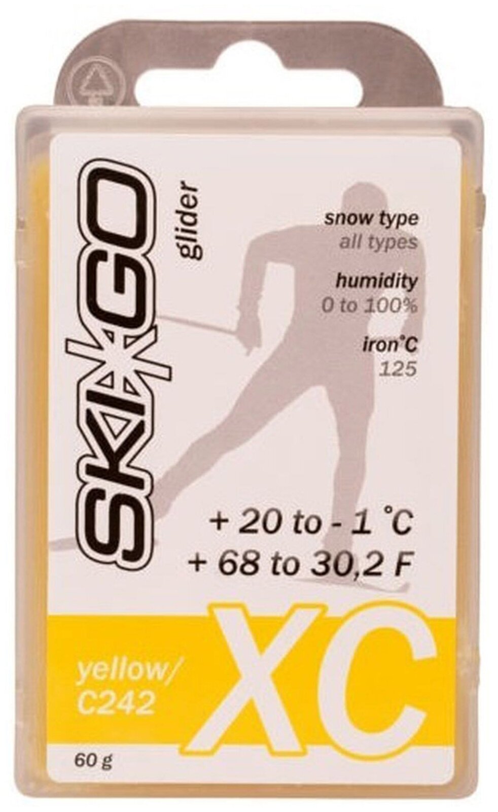 Парафин SkiGo XC Yellow +20/-1, 60 г