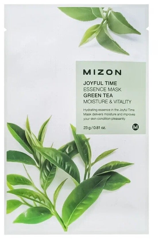 Маска MIZON Тканевая с экстрактом зелёного чая, 23 г
