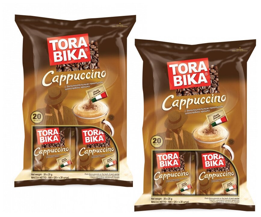 Кофейный напиток Torabika Cappuccino, с дополнительным пакетиком шоколадной крошки, 25 г х 40 шт - фотография № 1