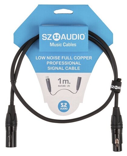 Кабель микрофонный SZ-Audio XLRm - XLRf 1m
