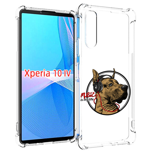 Чехол MyPads музыкальная собака для Sony Xperia 10 IV (10-4) задняя-панель-накладка-бампер