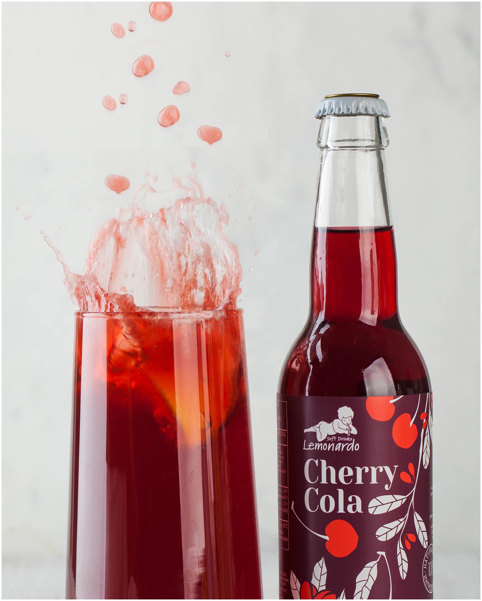 Натуральный вишневый лимонад / Lemonardo Cherry Cola, 330мл. - фотография № 3