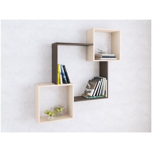 Полка настенная навесная ПН-2 (орех донской/белый)