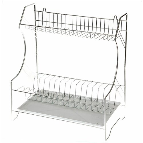 Сушилка для посуды, с поддон, 40х24х39.5 см, оцинкованная, Юнитрейд, тнп-2.1