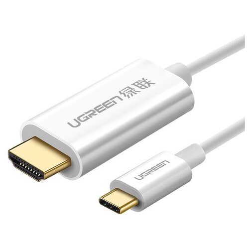 Кабель UGreen MM121 USB Type-C - HDMI (30841), 1.5 м, 1 шт., белый onvian usb c to hdmi adapter 4k 2k cable type c hdmi for macbook samsung galaxy s10 huawei mate p20 pro usb c hdmi adapter