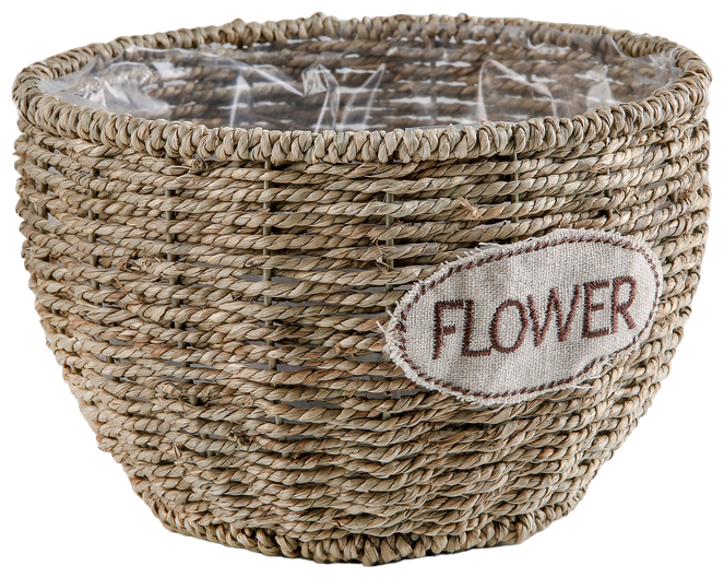 Кашпо Доляна FLOWER круг, 22x14 см, коричневый