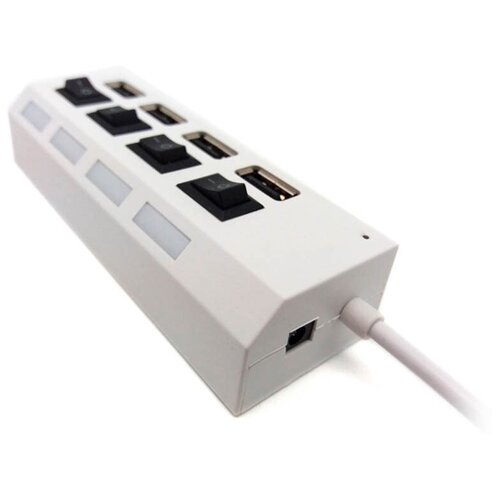 USB-концентратор USB-хаб JC-401 4 usb портов с выключателем Белый 31900₽