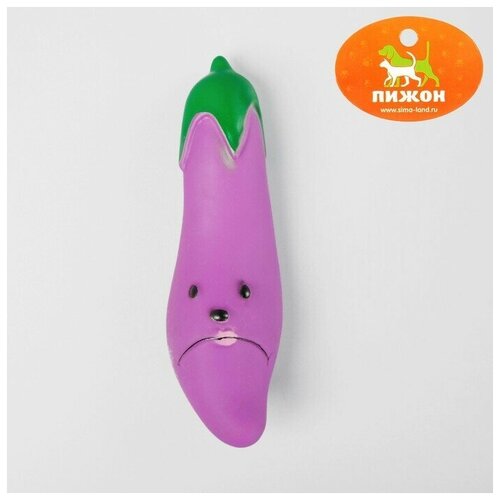 Игрушка пищащая Баклажан для собак, 13,5 см, фиолетовая
