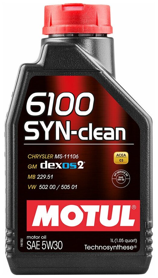 Моторное масло Motul 6100 SYN-clean 5W-30, 1 л