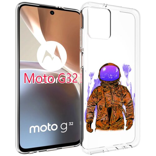 Чехол MyPads нарисованный мужчина в скафандре для Motorola Moto G32 задняя-панель-накладка-бампер