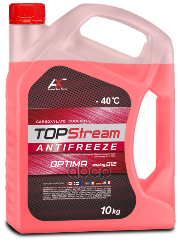 Антифриз Topstream Extra Red (Красный) G12 10 Л TOPStream арт. ATSER00010