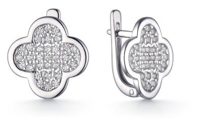 Серьги Dewi, серебро, 925 проба, родирование, фианит