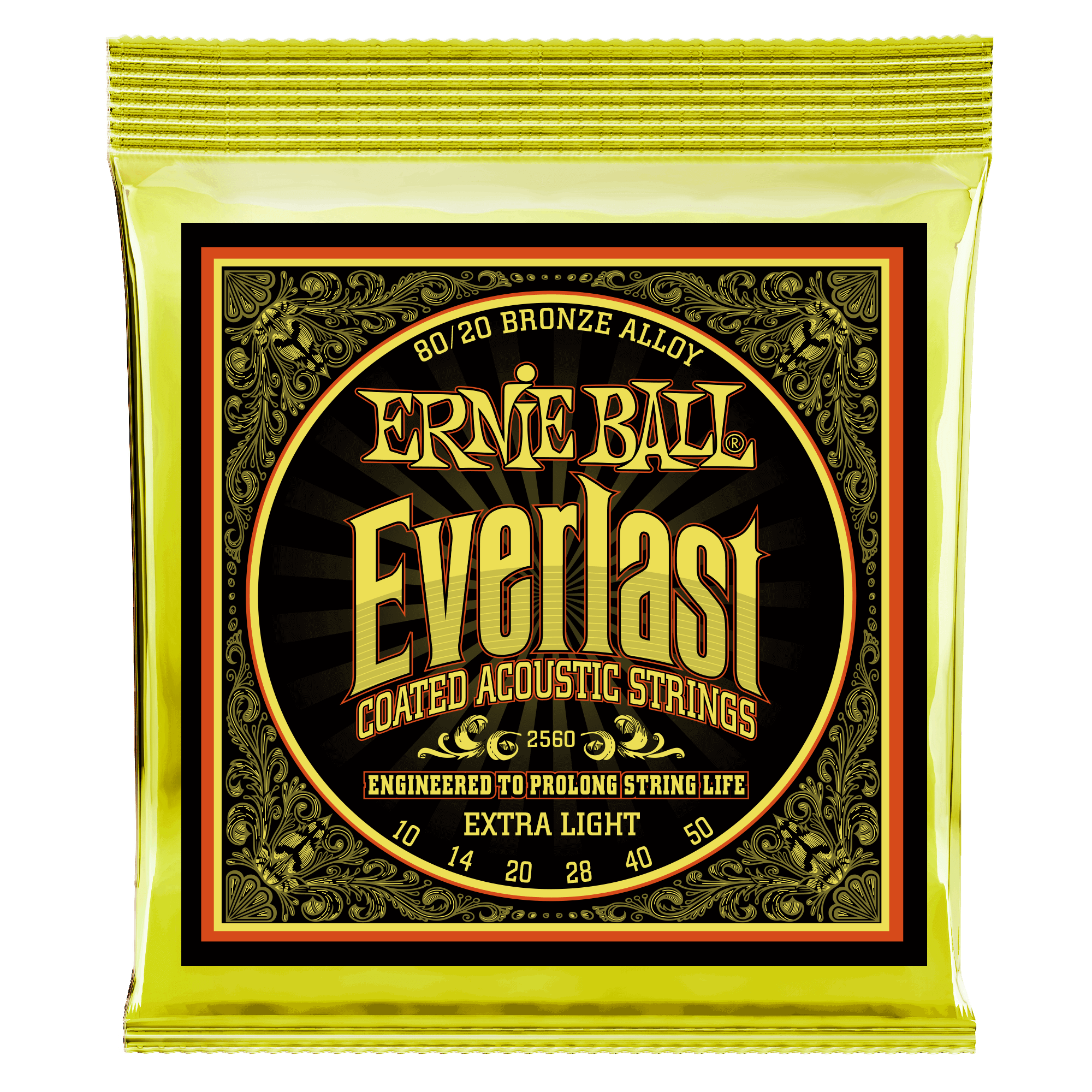 Струны для акустической гитары Ernie Ball 2560 Everlast 80/20 Bronze Extra Light 10-50, Ernie Ball (Эрни Бол)