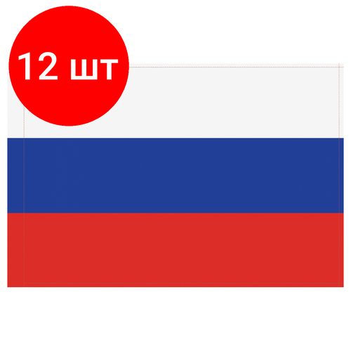 Комплект 12 шт, Флаг РФ 90*135см, пакет с европодвесом флаг рф 90 135см