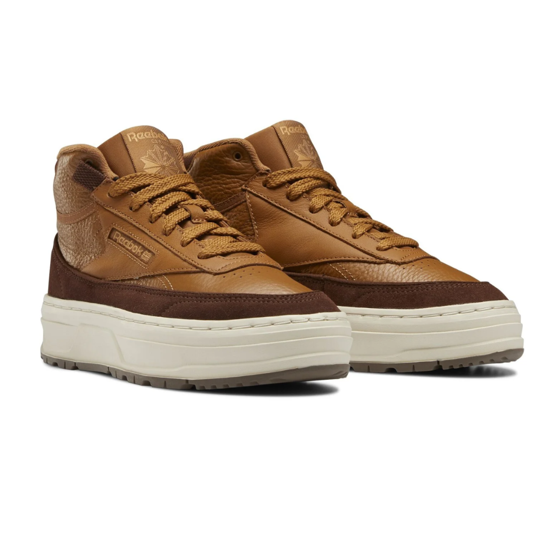 Кеды Reebok CLub C Geo Mid, размер 10,5 US, коричневый