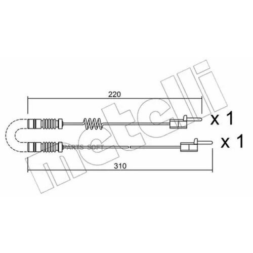 METELLI SU171K Датчик износа торм. колодок MB O340/O404 92- перед. задн.