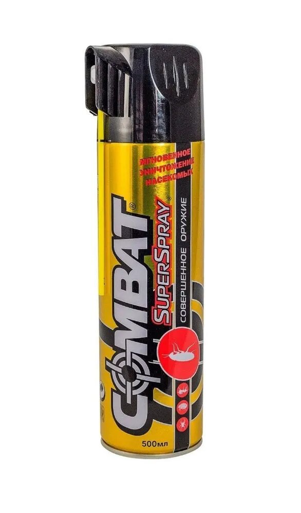 Аэрозоль для борьбы с ползающими насекомыми "Combat SuperSpray" 500мл, 30 ночей, 2шт