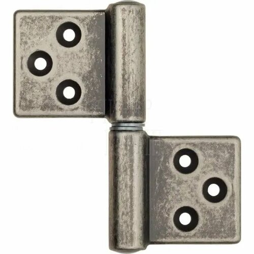 143**032D_T Петля накладная без врезки ALDEGHI 32x35 (левая) сечение стержня круглое античное серебро