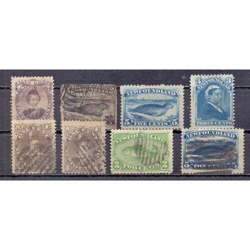 Почтовые марки Ньюфаундленд. 1868-1880 годов. Неполные серии. Чистые, гашеные. Редкость. Набор 8 марок.