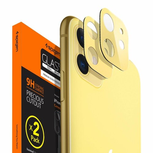 Защитное стекло на камеру SPIGEN для iPhone 11 - Full Cover Camera Lens - Желтый - AGL00509 - 2 шт a7m4 a7r4 camera anti scratch coat wrap cover film for sony a7riv camera top skin 3m material protector sticker