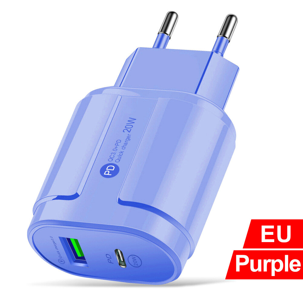 Зарядное устройство Macaron, 12W, PD, 2.4A, Type-C, для европейского, американского, британского стандарта