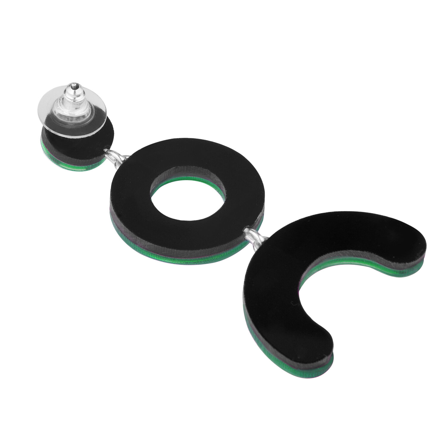 Серьги одиночные MONOLAMA, зеленый — фото 1