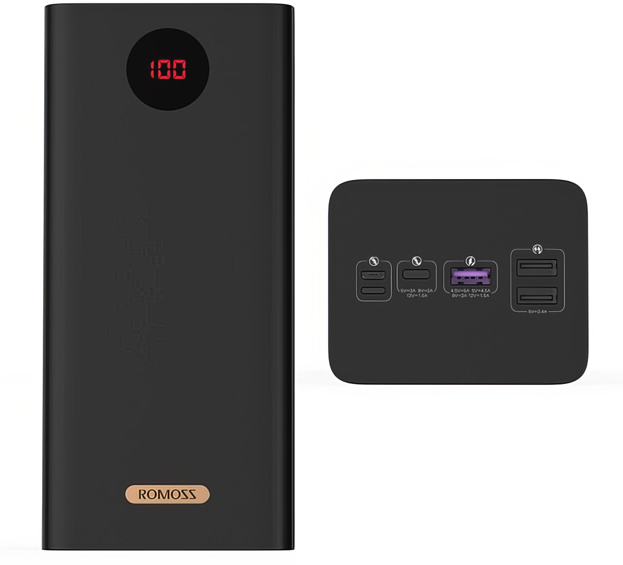 Внешний аккумулятор Romoss PEA60 60000 мАч 22.5 Вт цвет черный