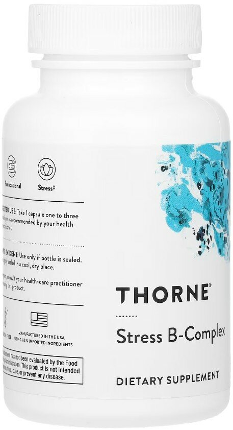 Картинки Thorne Research, Stress B Complex, комплекс витаминов группы B, 60 капсул