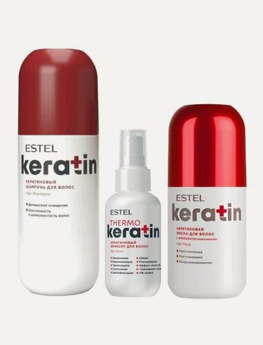 Изображение товара ESTEL Набор восстанавливающий кератиновый Thermo Keratin шампунь, маска, спрей-эликсир