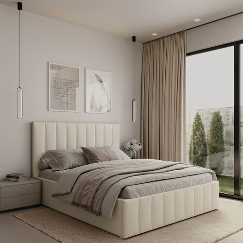 Изображение товара Кровать 160х200 двуспальная ортопедическим основанием, белая