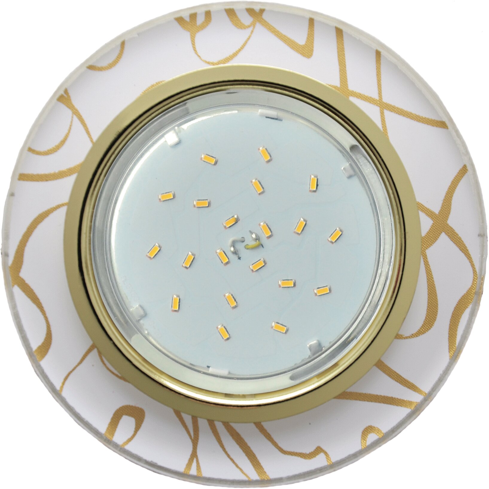 Ecola GX53 H4 5310 Glass Светильник встраиваемый Стекло Круг золото - золото на белом