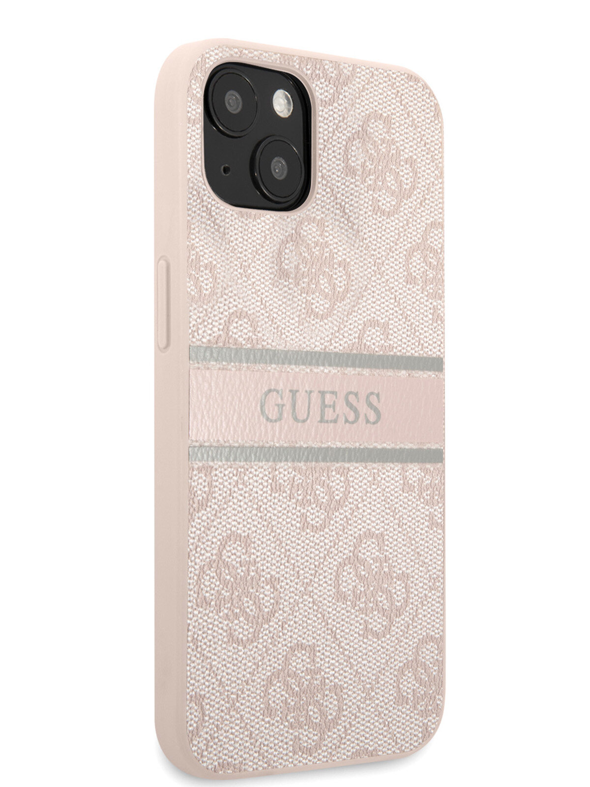 Guess для iPhone 14 Plus чехол PU 4G Stripe printed logo Hard Pink — фото 1