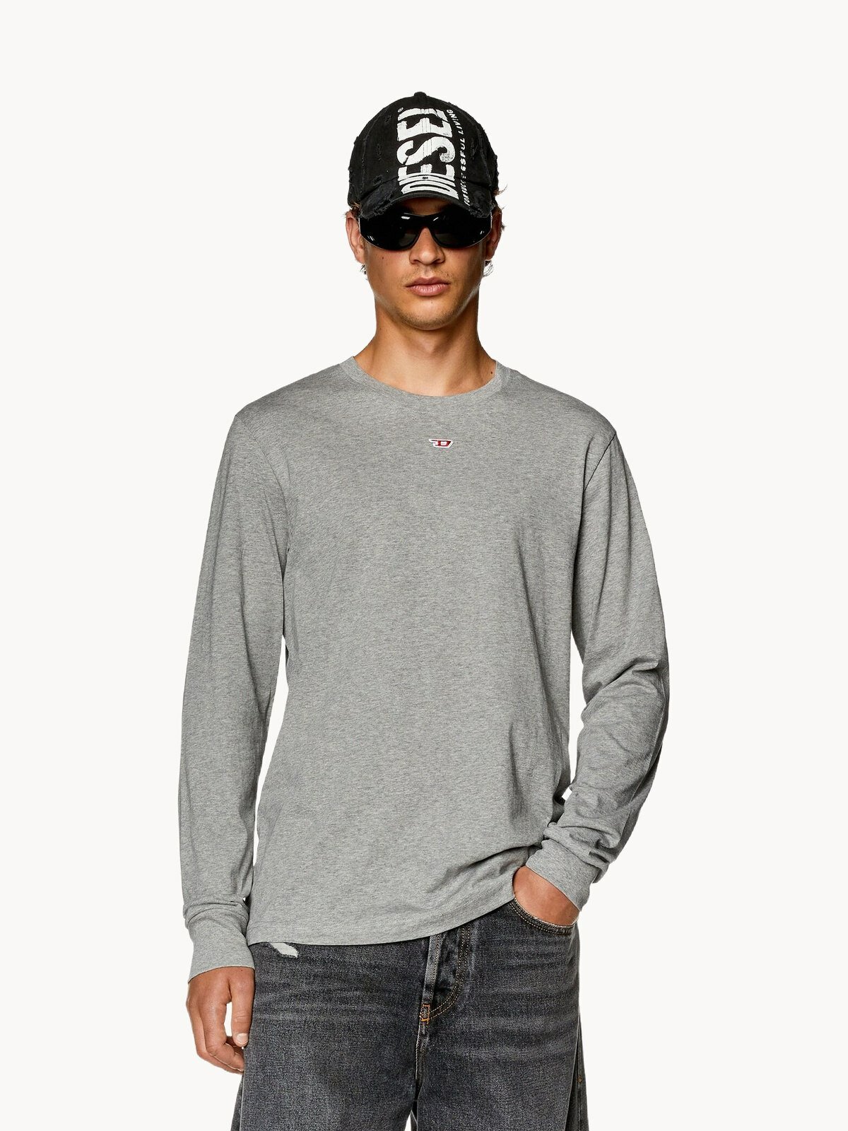 Лонгслив DIESEL T-JUST-LS-D, размер L, , серый