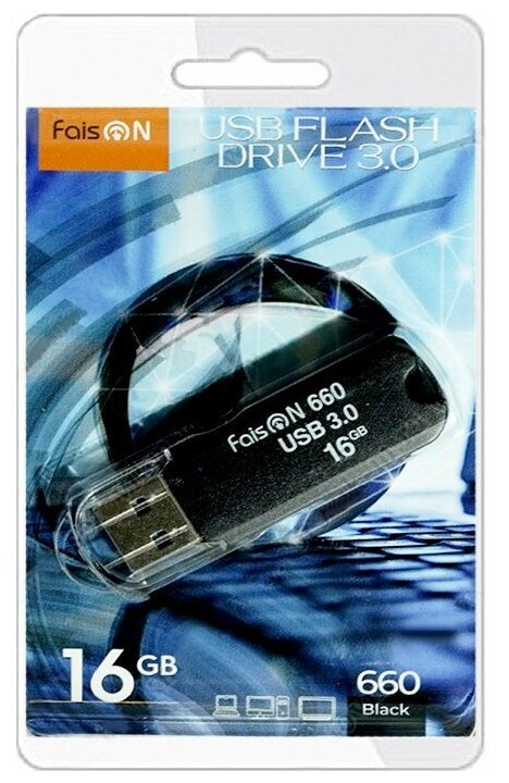 Флеш диск 16GB USB 3.0 FaisON 660 черный