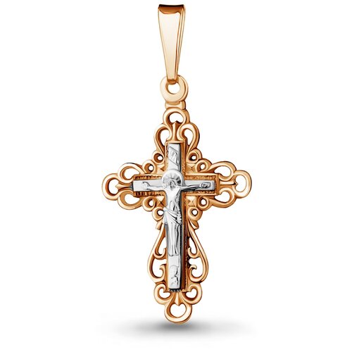 Крестик AQUAMARINE, золото, 585 проба крестик 12558 золото aquamarine