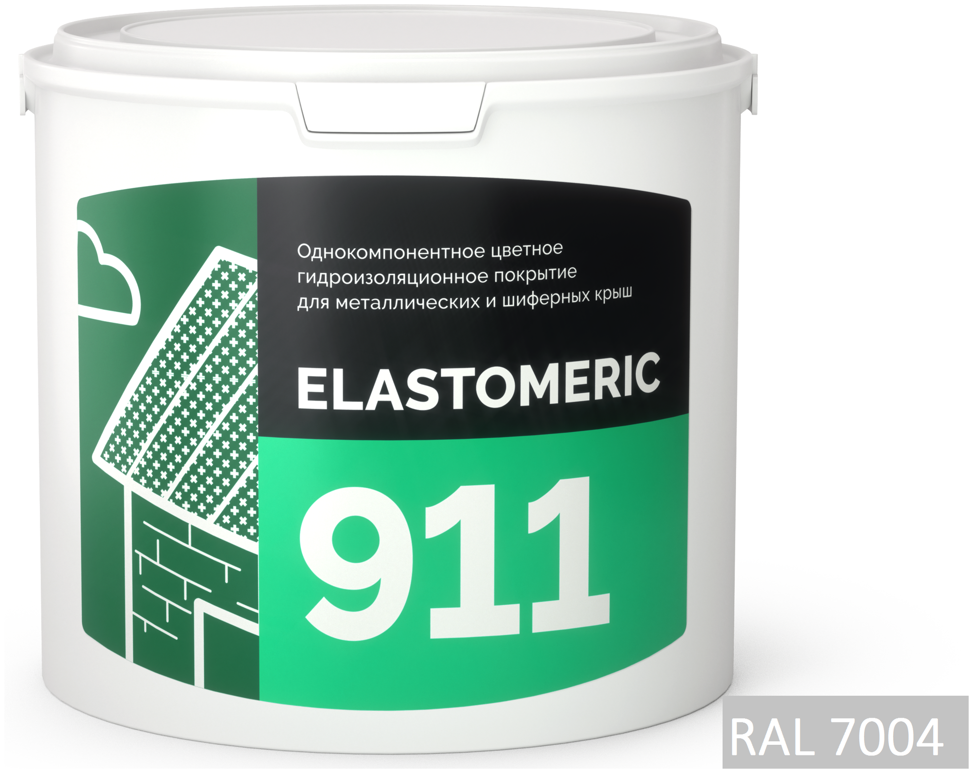 Покрытие для гидроизоляции и окраски металлических крыш Elastomeric 911 (3кг.), сигнально-серый - фотография № 1