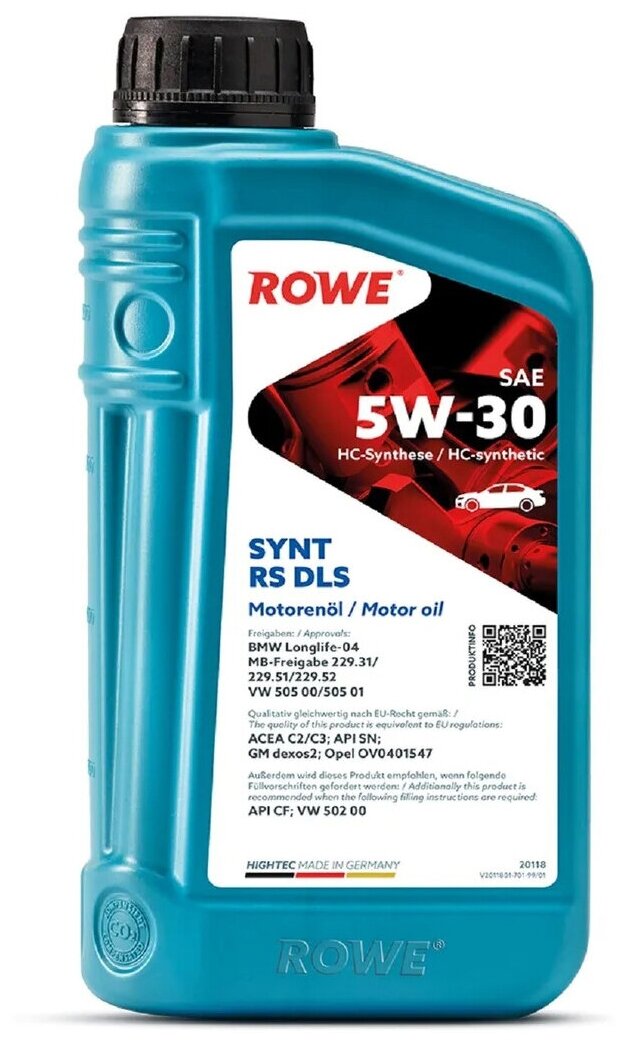 Моторное масло ROWE HIGHTEC SYNT RS DLS 5W-30 (1 л)