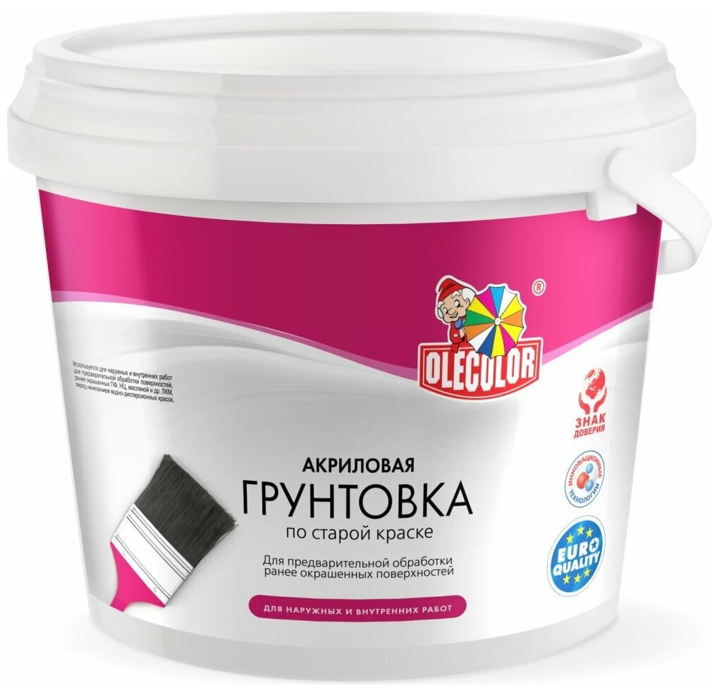 Акриловая грунтовка OLECOLOR по старой краске, 3 кг 4300004534