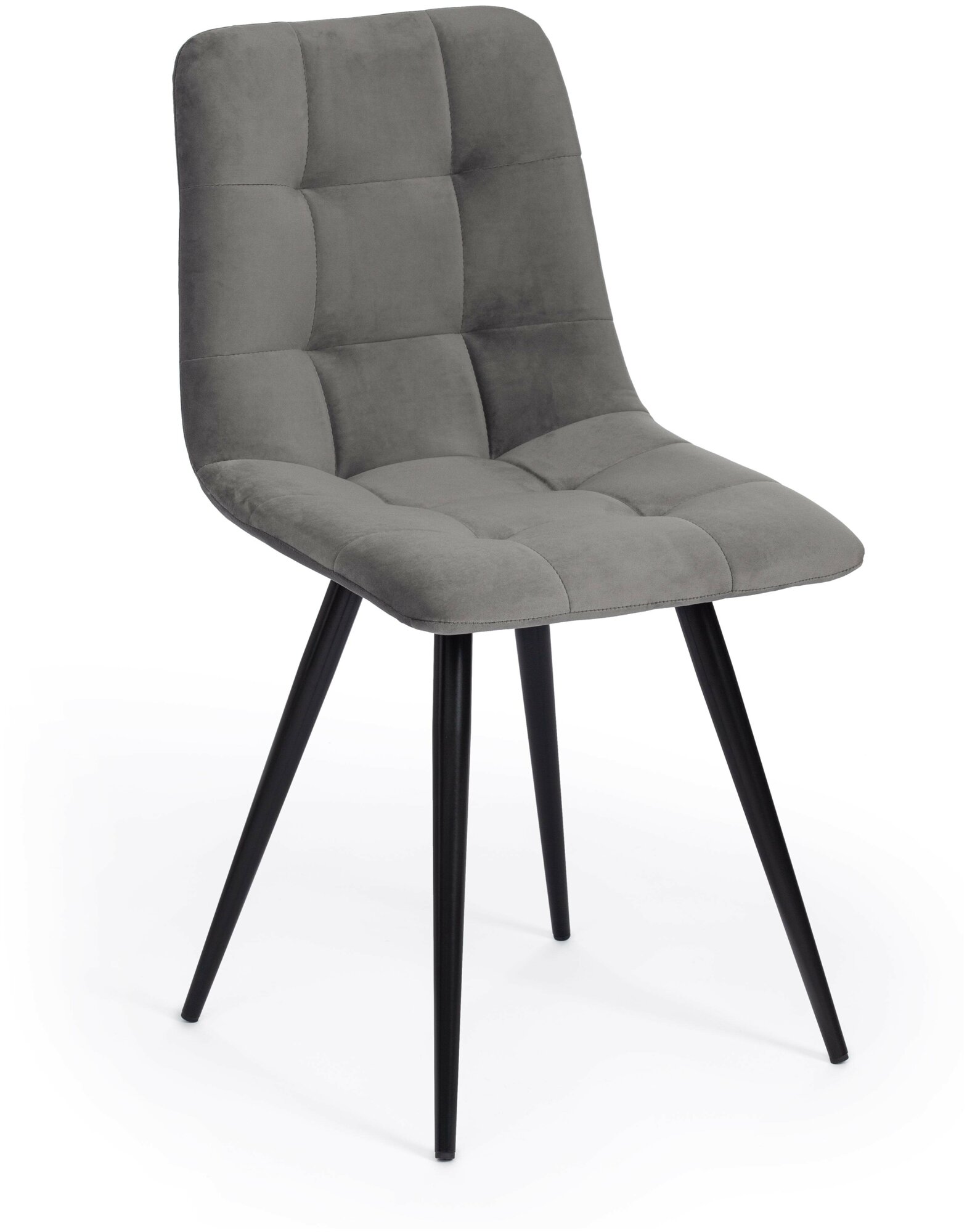 Стул обеденный Tetchair CHILLY (mod. 7095-1) / 1 шт. в упаковке ткань/металл, 45x53х88 см, высота до сиденья 50 см, серый barkhat 26/черный